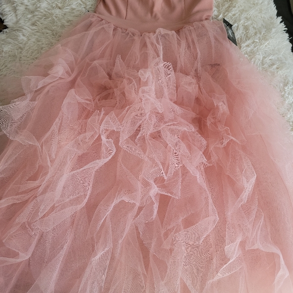 Dusty blush rose tulle midi dress - Picture 2 of 9